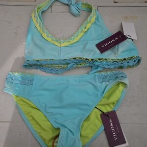 Vigoss Kids Bikini - Aqua and Lime